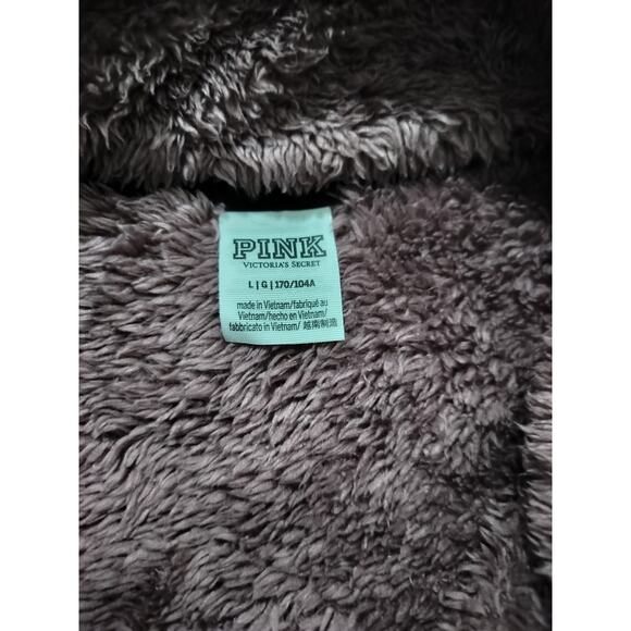 Pink Victoria Secret brown fleece half zip jacket size L - Picture 11 of 11